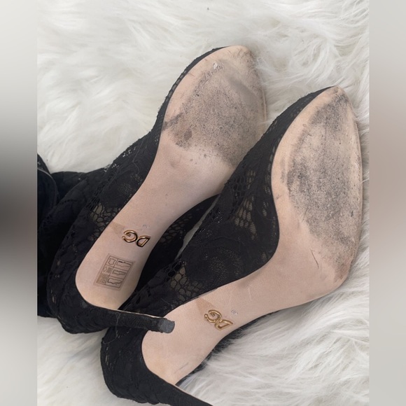 D&G soft stretch lace tight high boots heel - Picture 2 of 3